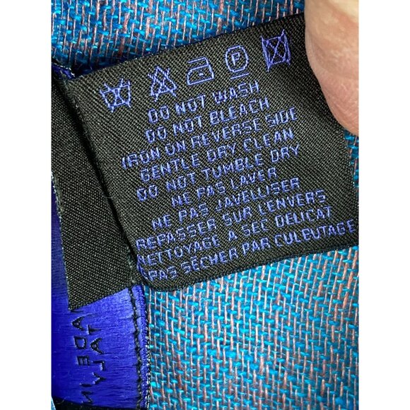 Etro Spa 100% Linen Paisley Pattern Lightweight Scarf Purple Made in Italy F304 - Picture 6 of 7